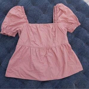 Ambercrombie & Fitch Pink Puff Sleeve Top